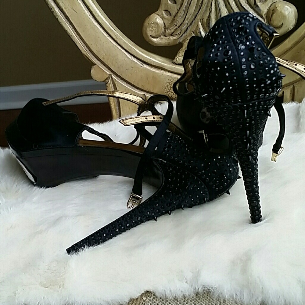 ✔HP🥇Sam Edelman Pryce Black Leather Spiked sandals - Picture 4 of 8
